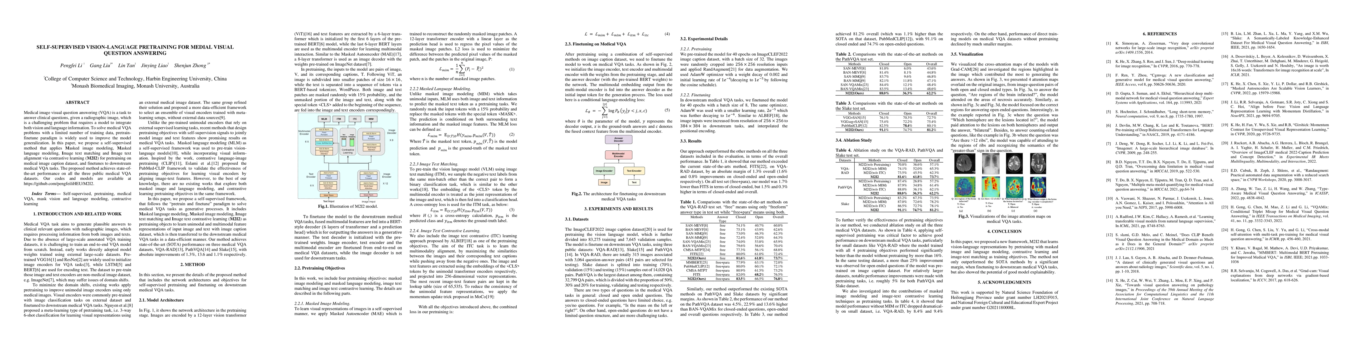 Thumbnail for Self-supervised vision-language pretraining for Medical visual question
  answering