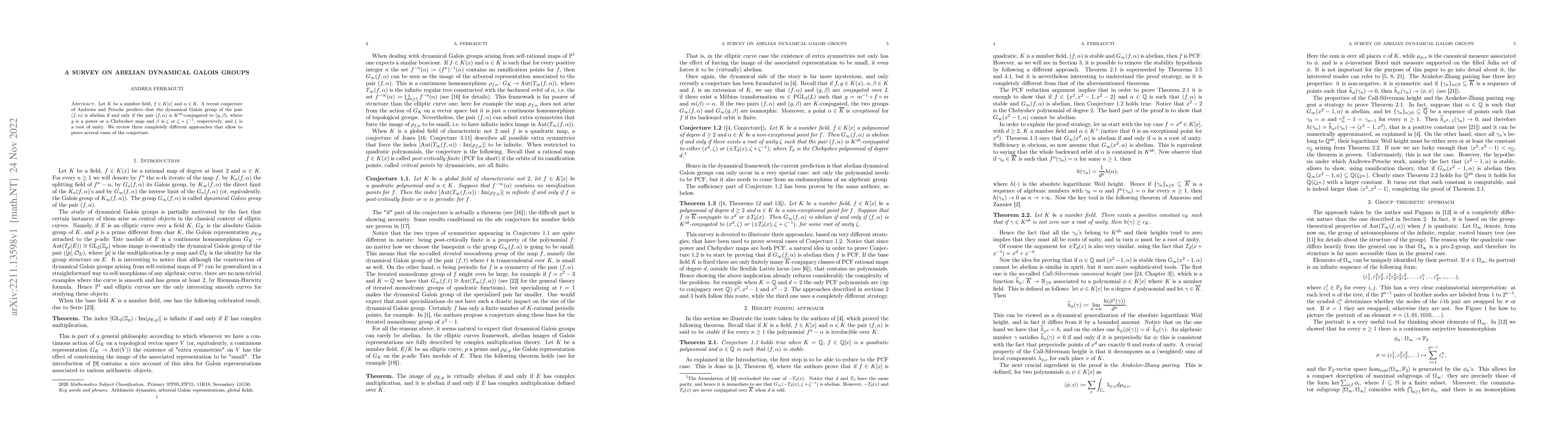 Thumbnail for A survey on abelian dynamical Galois groups