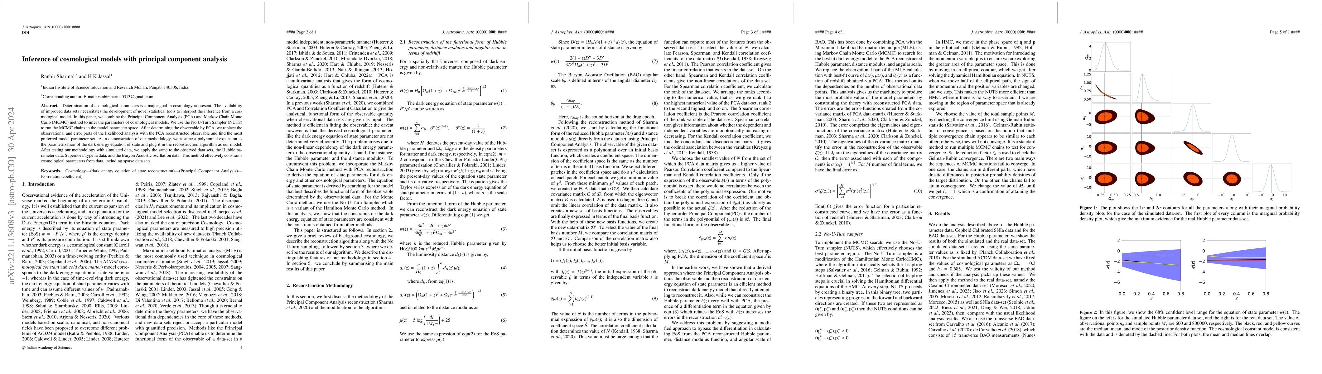 Thumbnail for Inference of cosmological models with principal component analysis