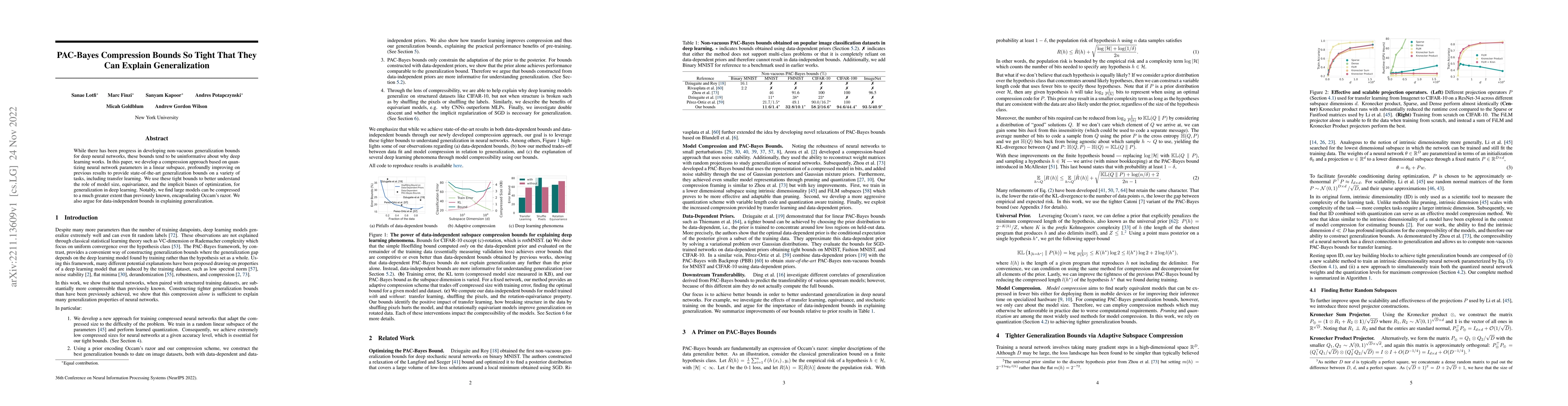 Thumbnail for PAC-Bayes Compression Bounds So Tight That They Can Explain
  Generalization