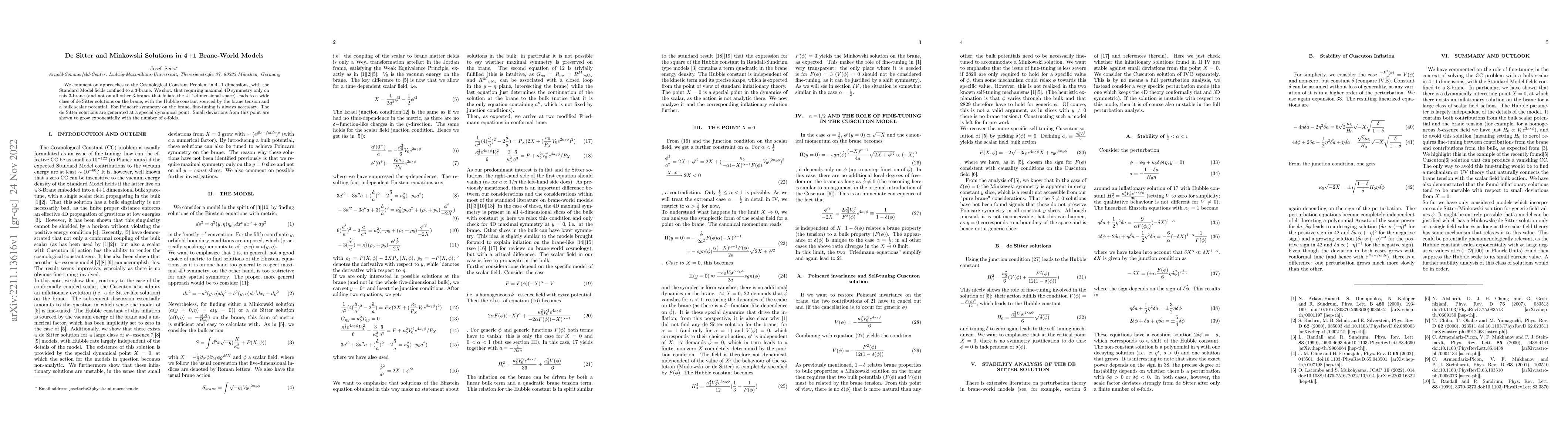 Thumbnail for De Sitter and Minkowski Solutions in 4+1 Brane-World Models