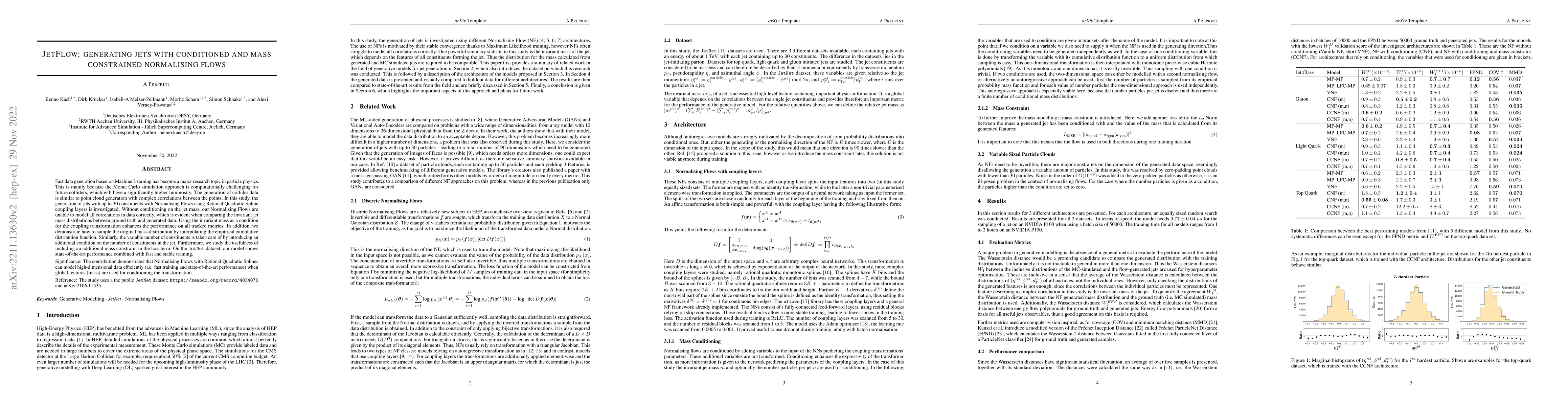Thumbnail for JetFlow: Generating Jets with Conditioned and Mass Constrained
  Normalising Flows