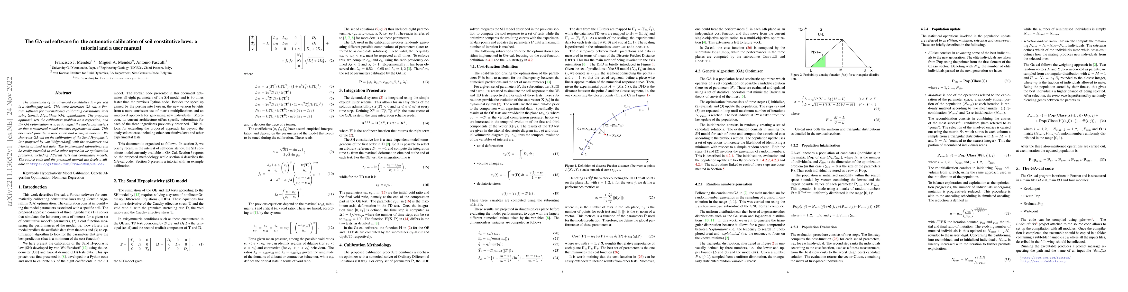 Thumbnail for The GA-cal software for the automatic calibration of soil constitutive
  laws: a tutorial and a user manual