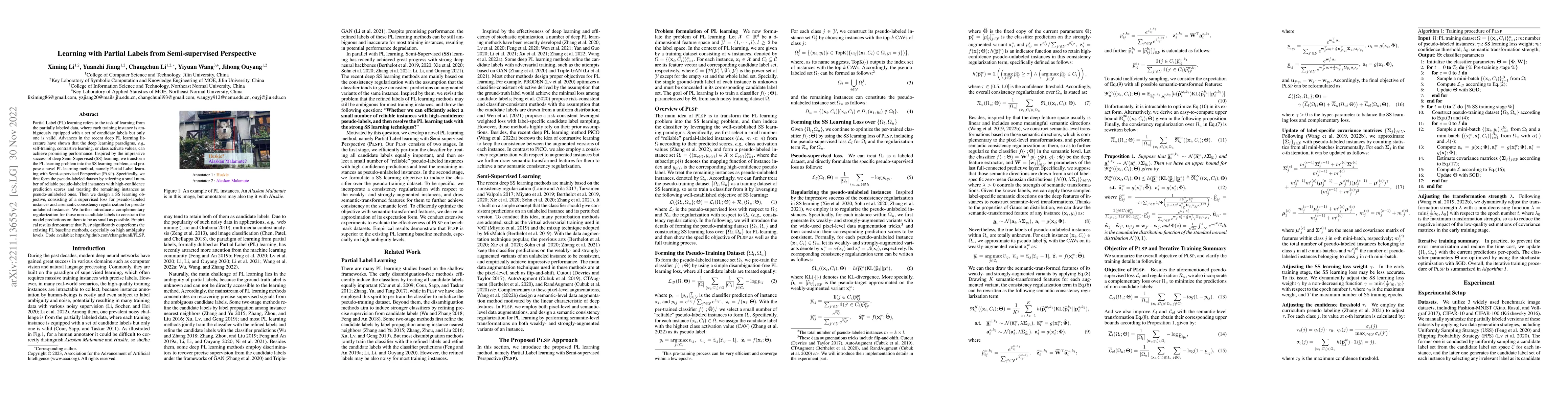Thumbnail for Learning with Partial Labels from Semi-supervised Perspective