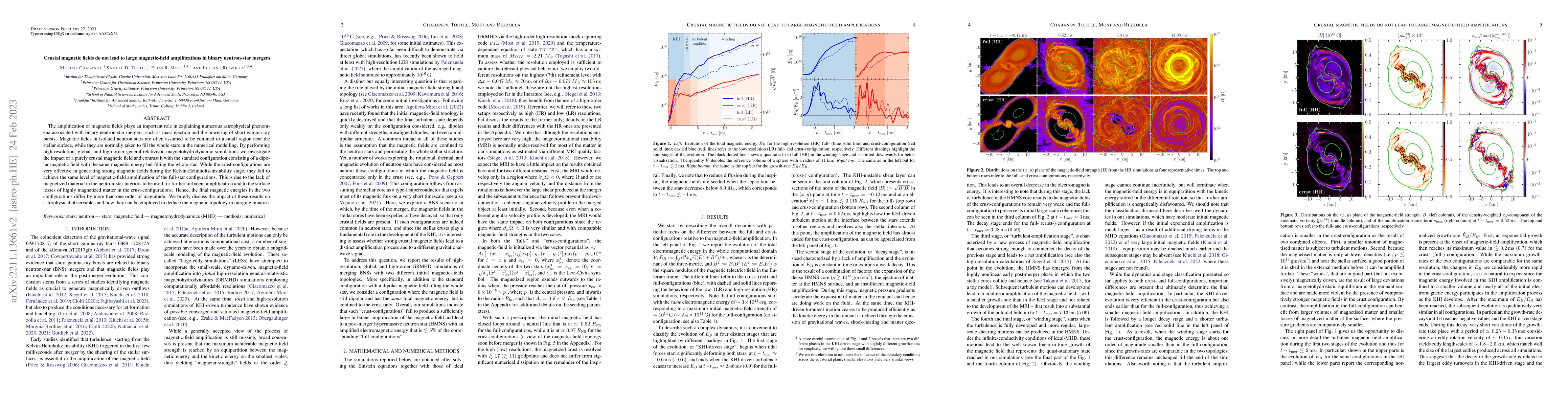 Thumbnail for Crustal magnetic fields do not lead to large magnetic-field
  amplifications in binary neutron-star mergers