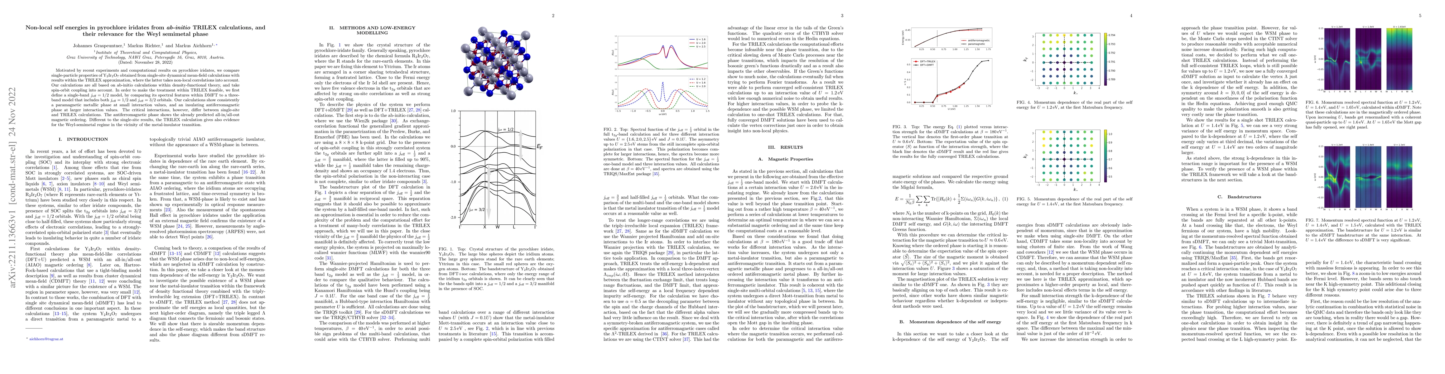 Thumbnail for Non-local self energies in pyrochlore iridates from ab-initio TRILEX
  calculations, and their relevance for the Weyl semimetal phase