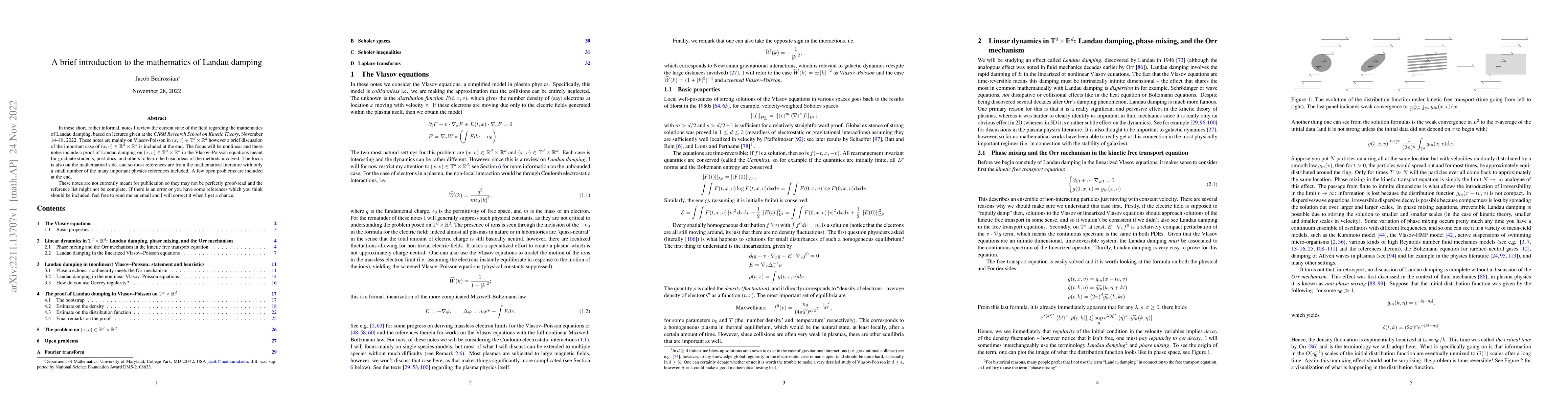 Thumbnail for A brief introduction to the mathematics of Landau damping