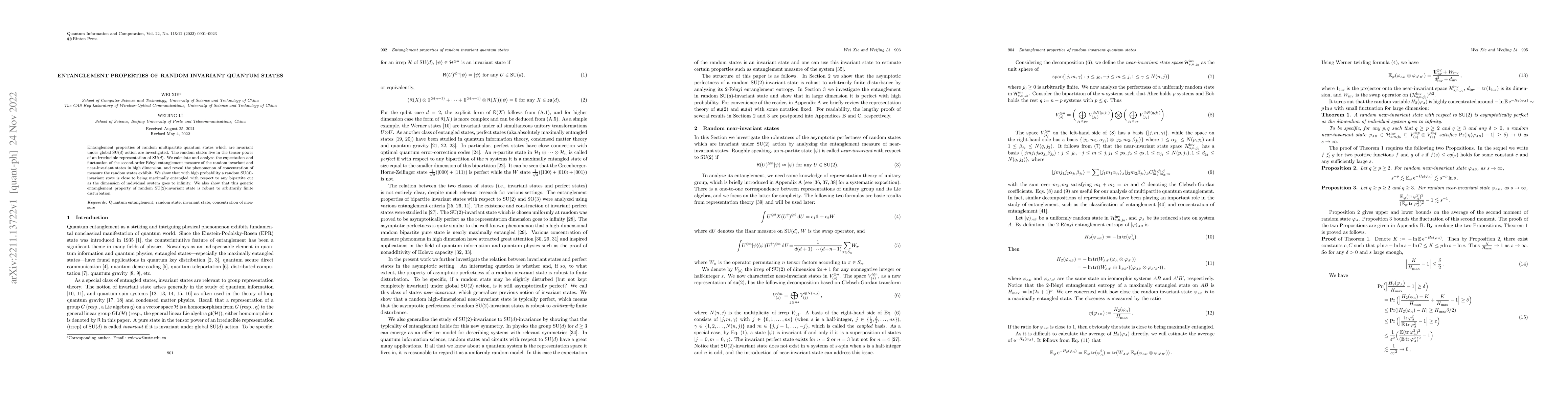 Thumbnail for Entanglement properties of random invariant quantum states