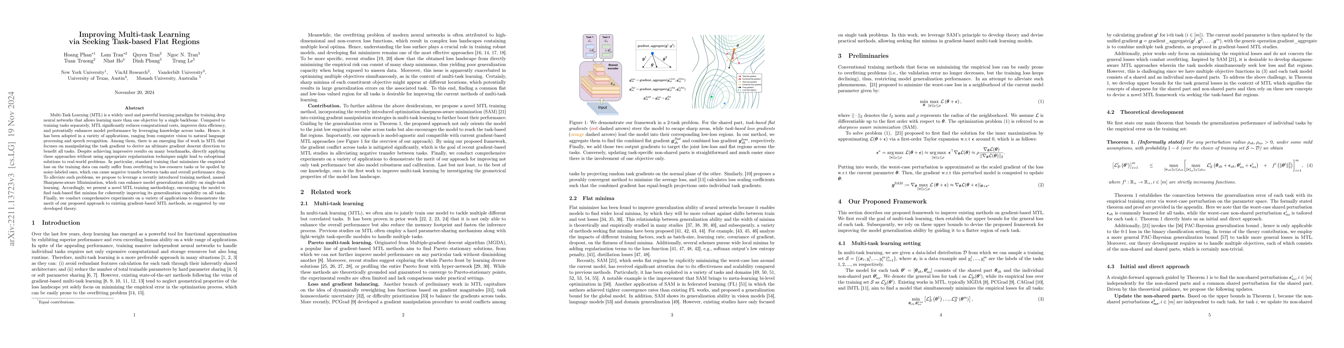 Thumbnail for Improving Multi-task Learning via Seeking Task-based Flat Regions