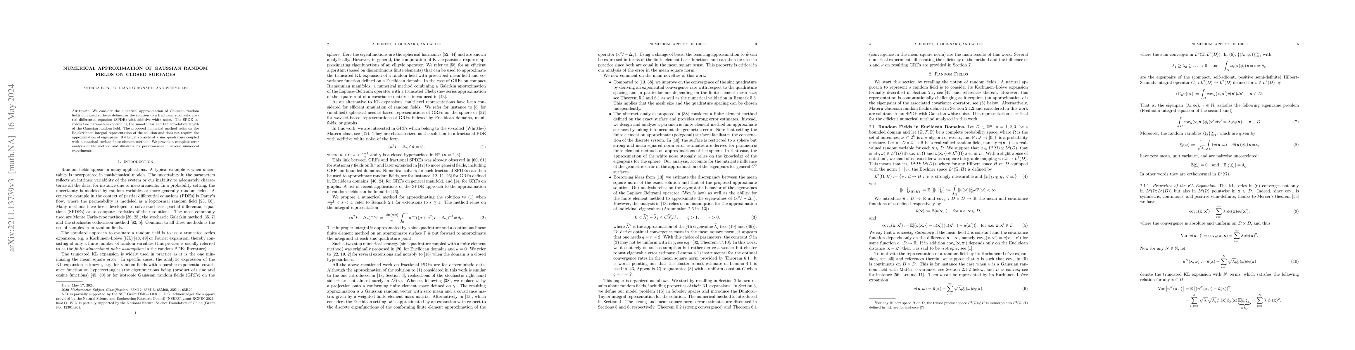 Thumbnail for Numerical Approximation of Gaussian random fields on Closed Surfaces