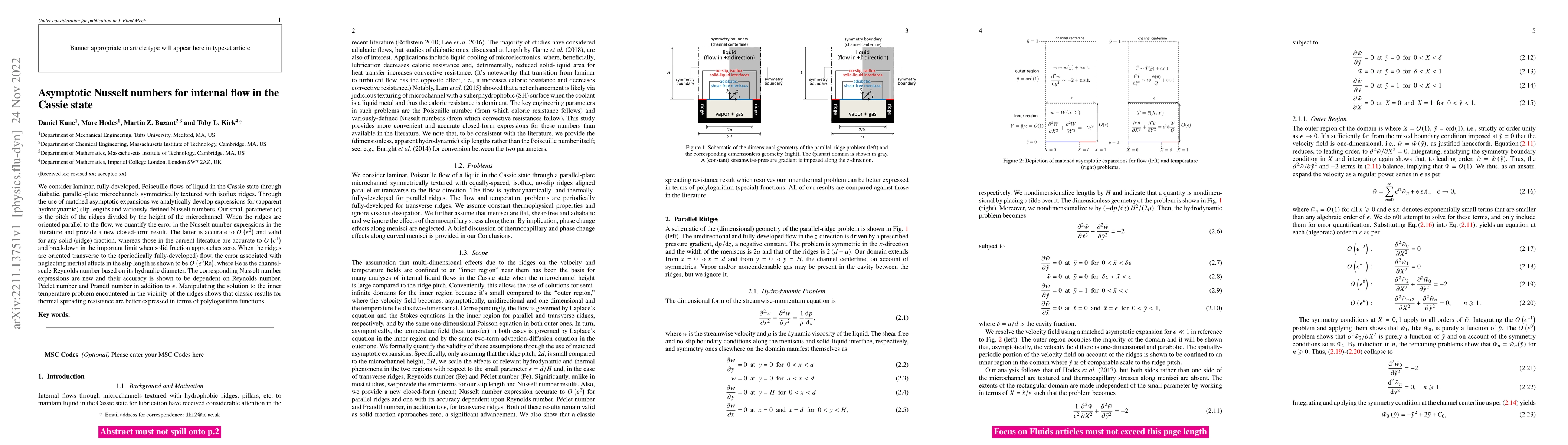 Thumbnail for Asymptotic Nusselt numbers for internal flow in the Cassie state