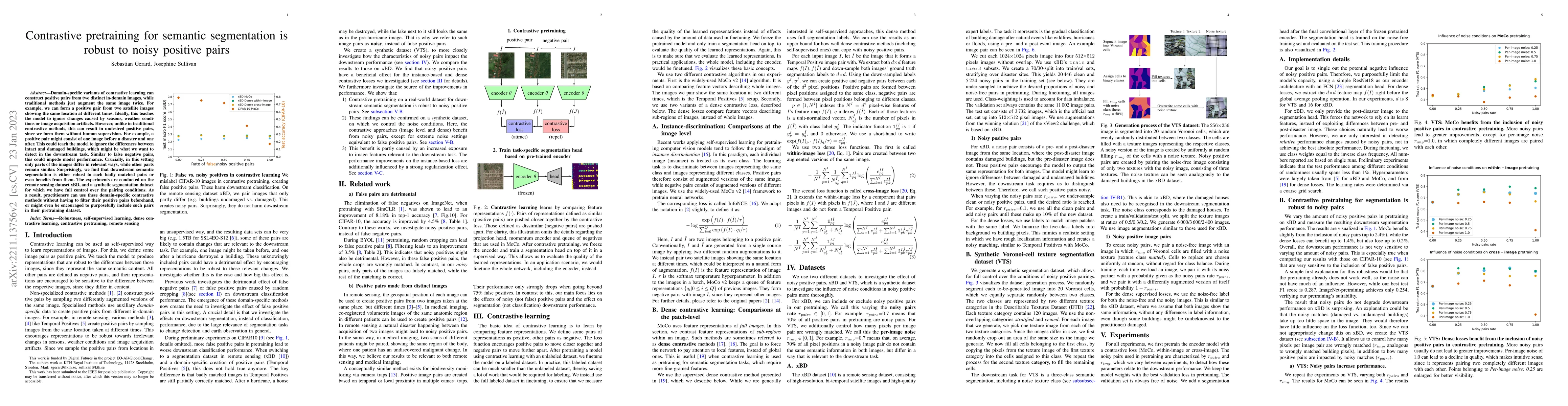Thumbnail for Contrastive pretraining for semantic segmentation is robust to noisy
  positive pairs