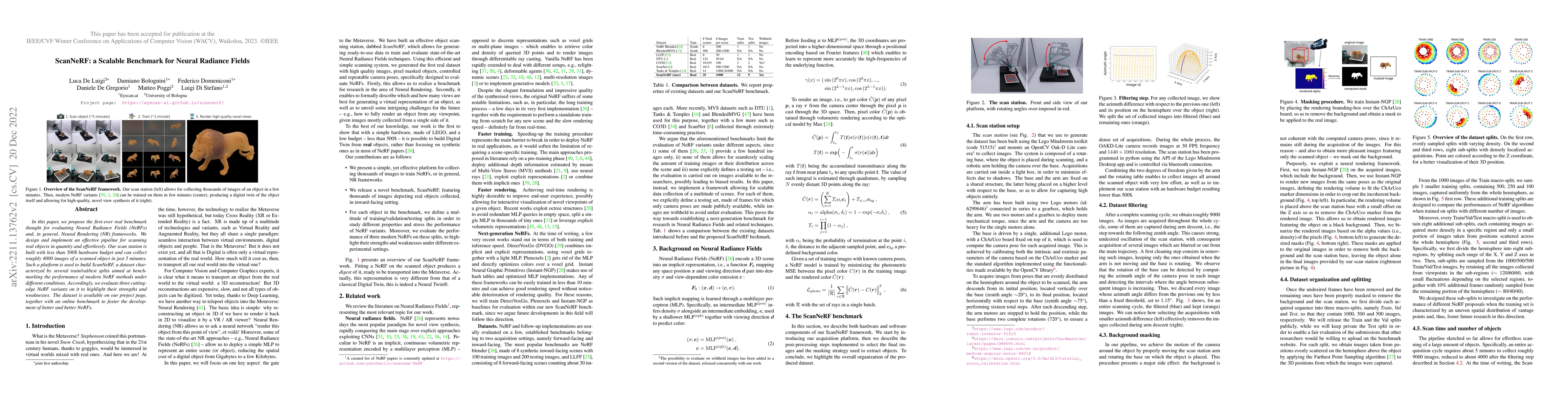Thumbnail for ScanNeRF: a Scalable Benchmark for Neural Radiance Fields