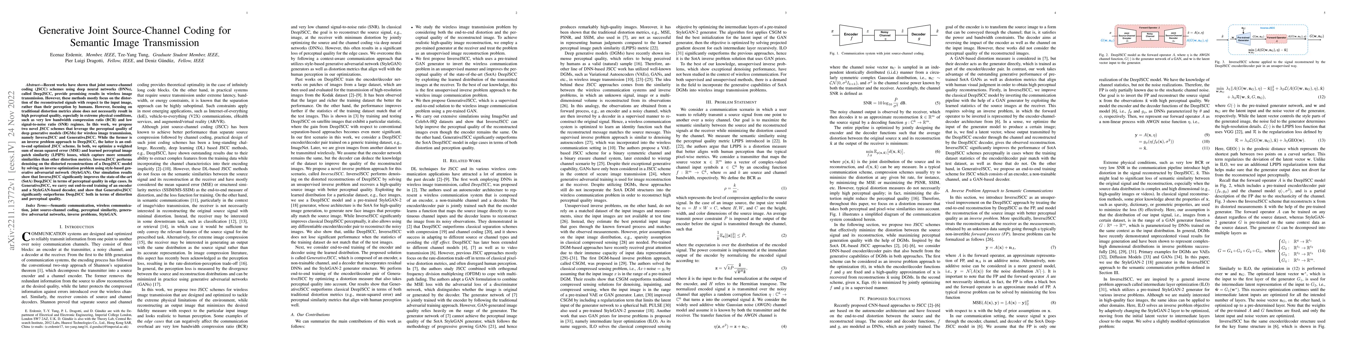 Thumbnail for Generative Joint Source-Channel Coding for Semantic Image Transmission