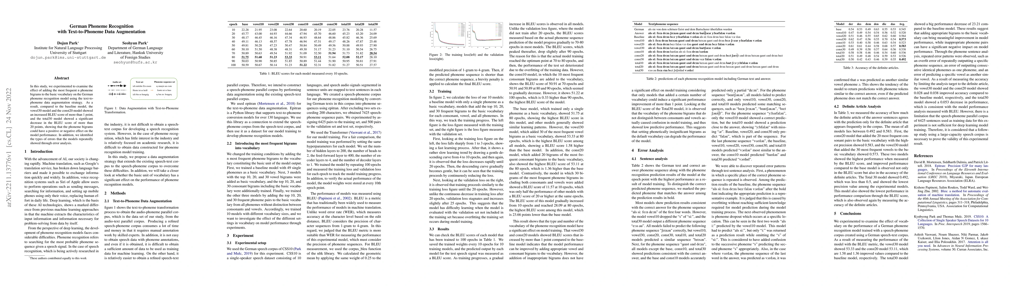Thumbnail for German Phoneme Recognition with Text-to-Phoneme Data Augmentation
