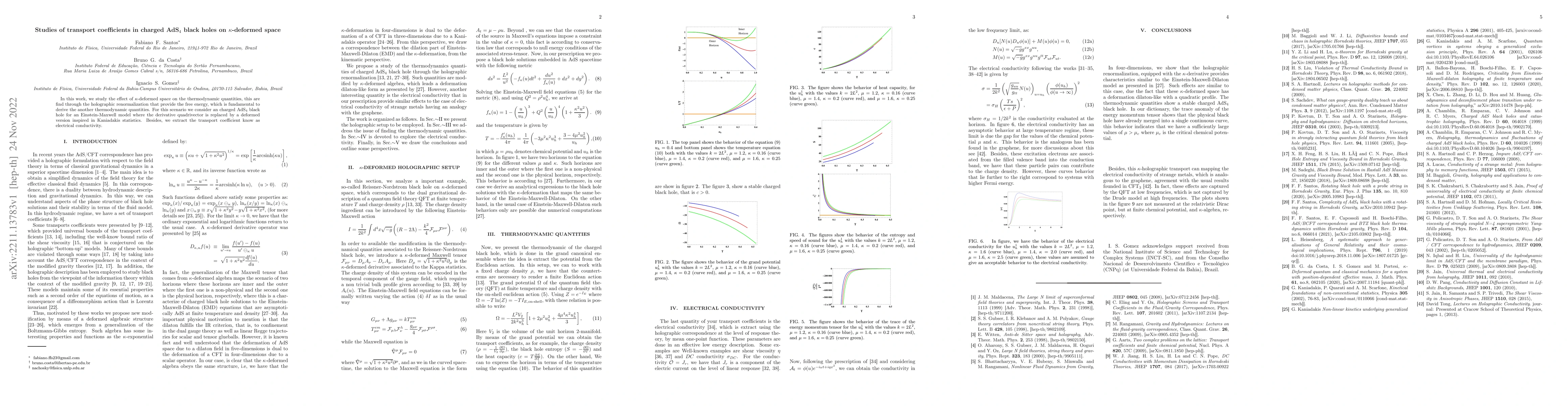 Thumbnail for Studies of transport coefficients in charged AdS$_{4}$ black holes on
  $\kappa$-deformed space