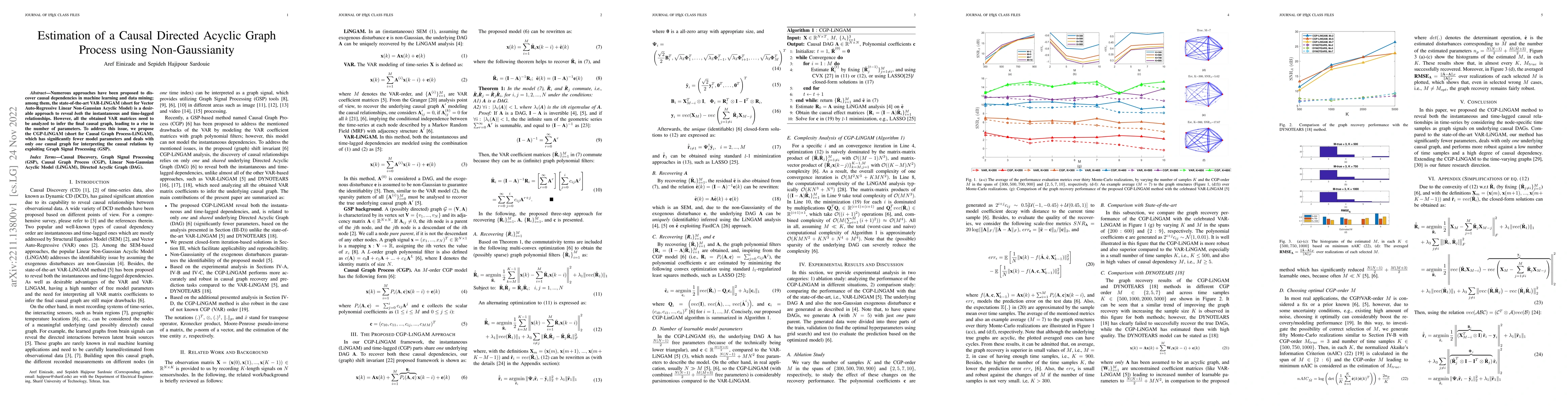 Thumbnail for Estimation of a Causal Directed Acyclic Graph Process using
  Non-Gaussianity