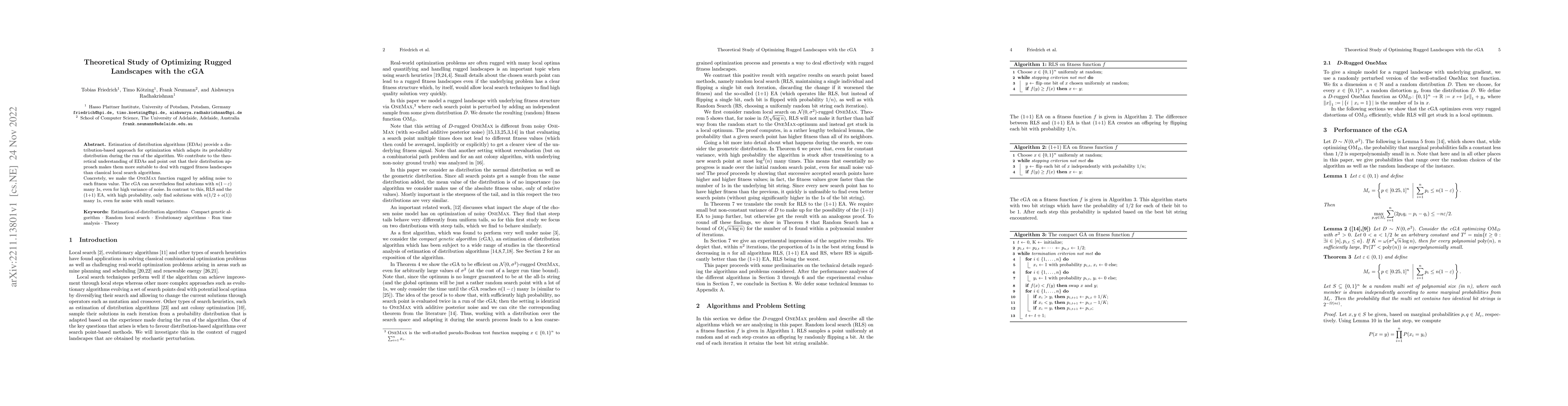 Thumbnail for Theoretical Study of Optimizing Rugged Landscapes with the cGA