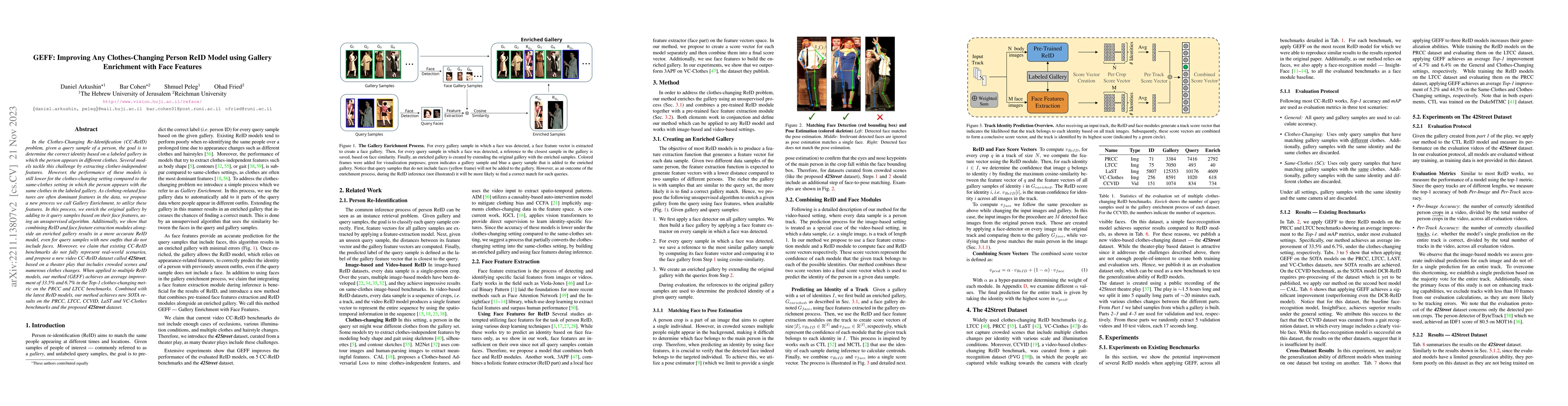 Thumbnail for GEFF: Improving Any Clothes-Changing Person ReID Model using Gallery
  Enrichment with Face Features