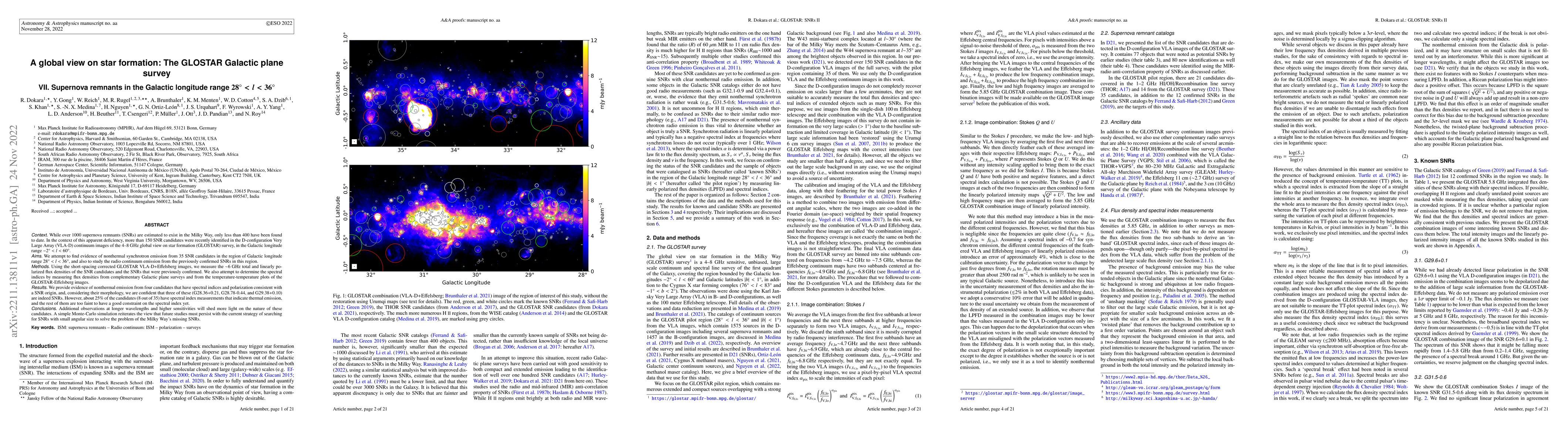 Thumbnail for A global view on star formation: The GLOSTAR Galactic plane survey. VII.
  Supernova remnants in the Galactic longitude range $28^\circ<l<36^\circ$