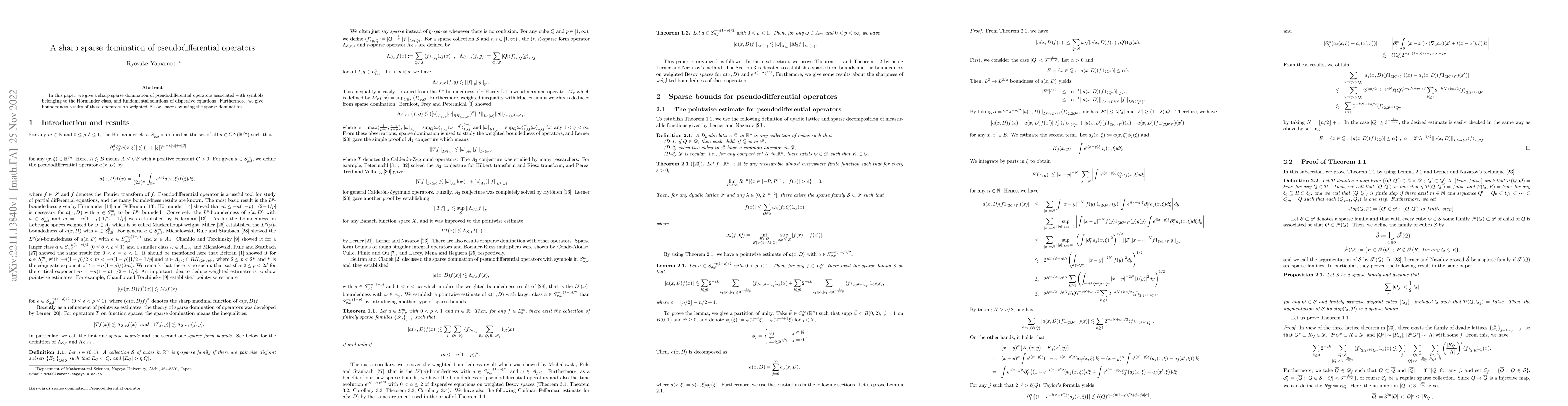 Thumbnail for A sharp sparse domination of pseudodifferential operators