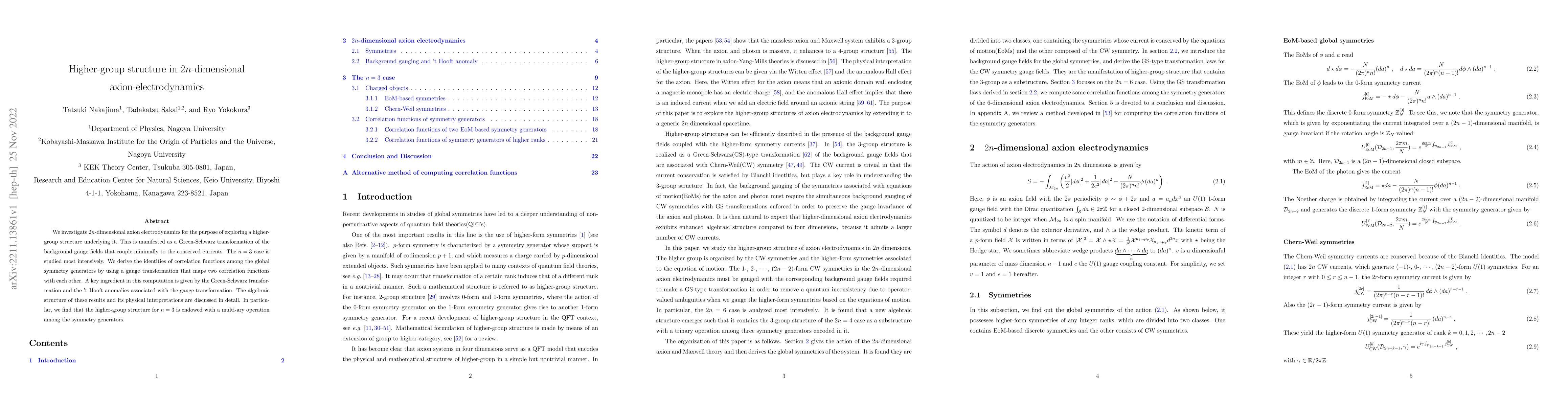 Thumbnail for Higher-group structure in $2n$-dimensional axion-electrodynamics