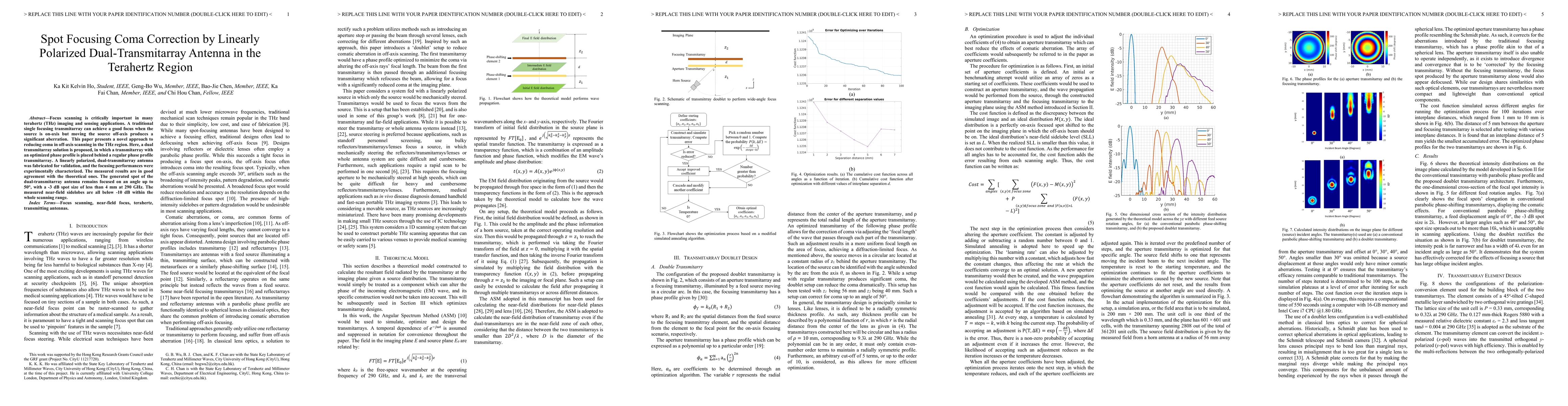 Thumbnail for Spot Focusing Coma Correction by Linearly Polarized Dual-Transmitarray
  Antenna in the Terahertz Region