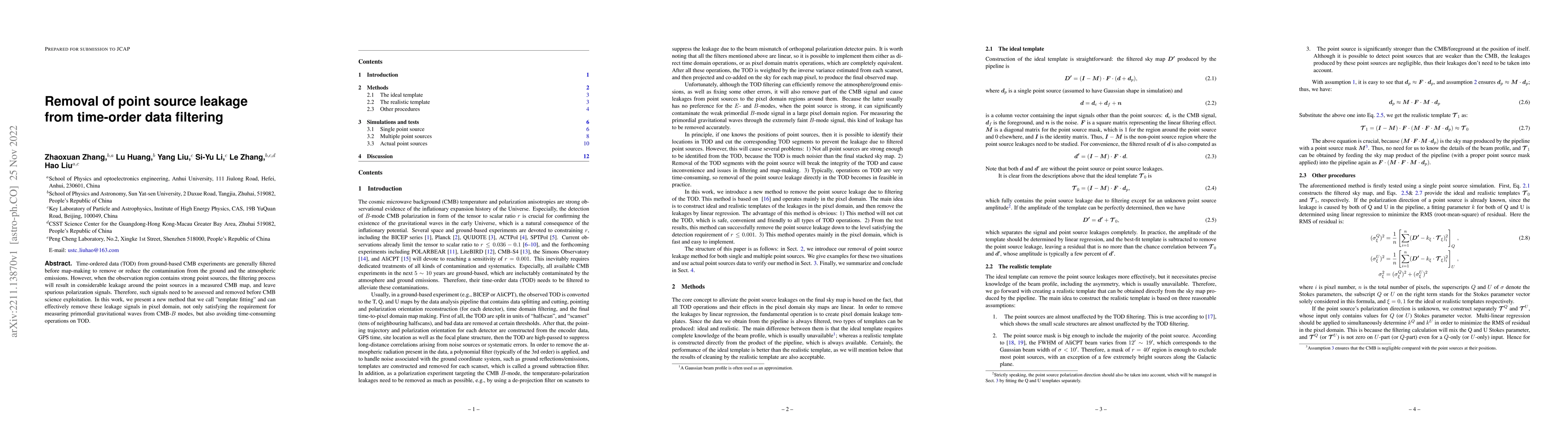 Thumbnail for Removal of point source leakage from time-order data filtering
