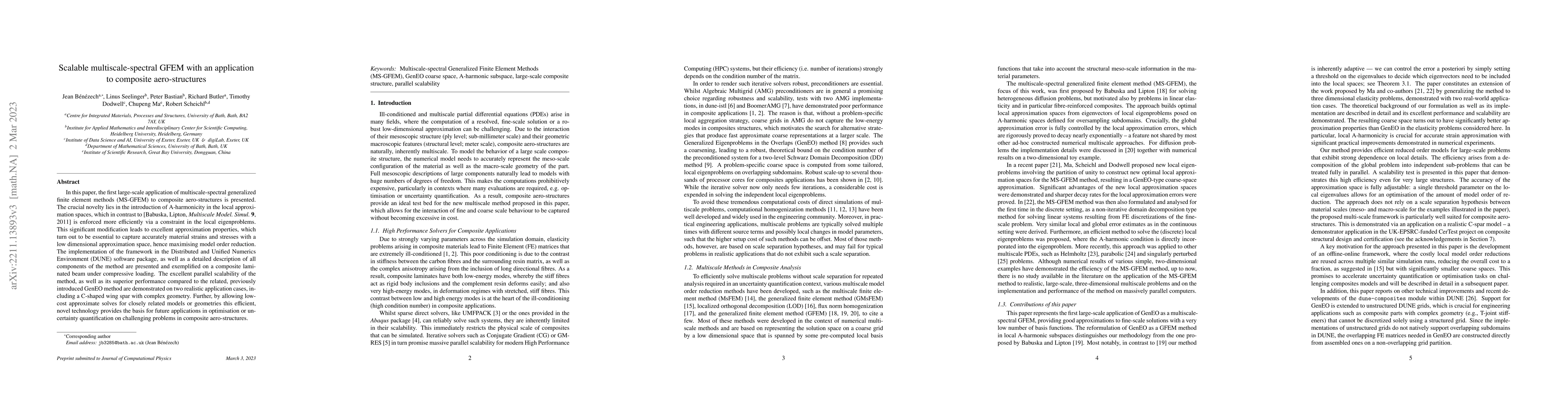 Thumbnail for Scalable multiscale-spectral GFEM with an application to composite
  aero-structures