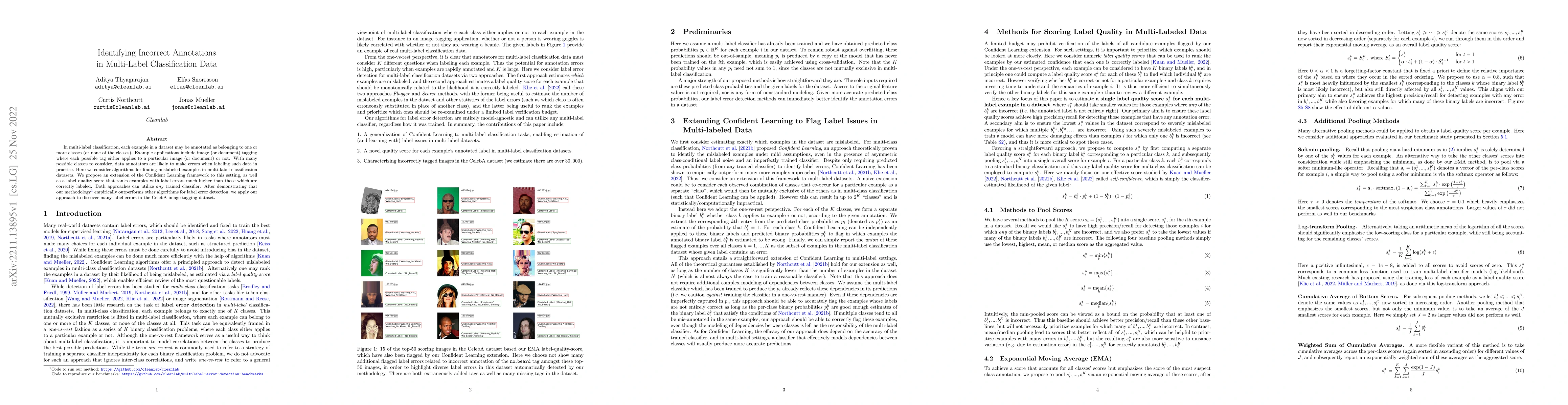 Thumbnail for Identifying Incorrect Annotations in Multi-Label Classification Data