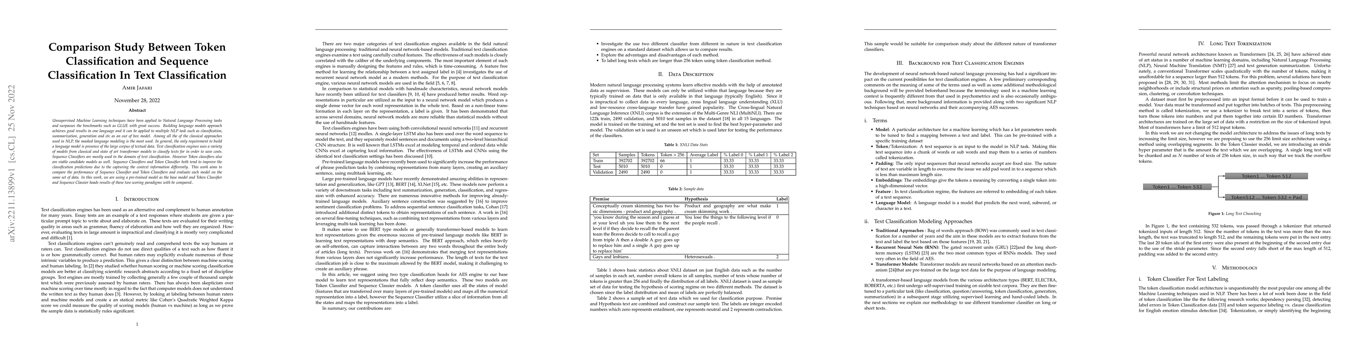 Thumbnail for Comparison Study Between Token Classification and Sequence
  Classification In Text Classification