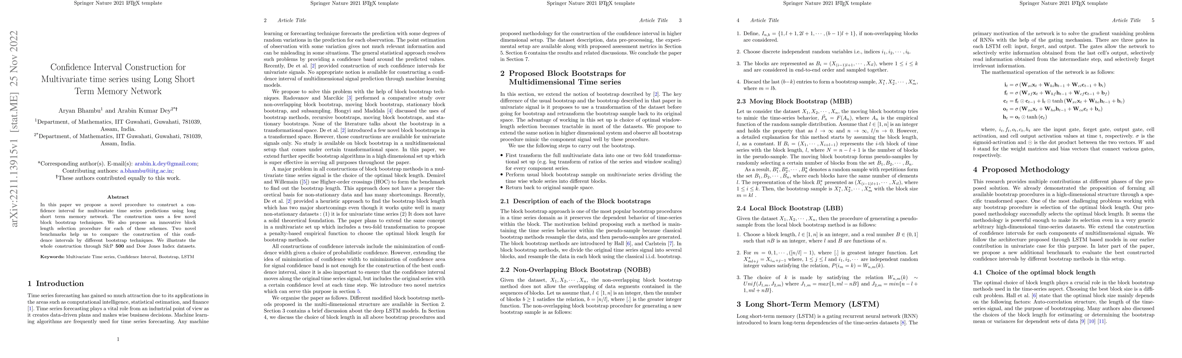 Thumbnail for Confidence Interval Construction for Multivariate time series using Long
  Short Term Memory Network