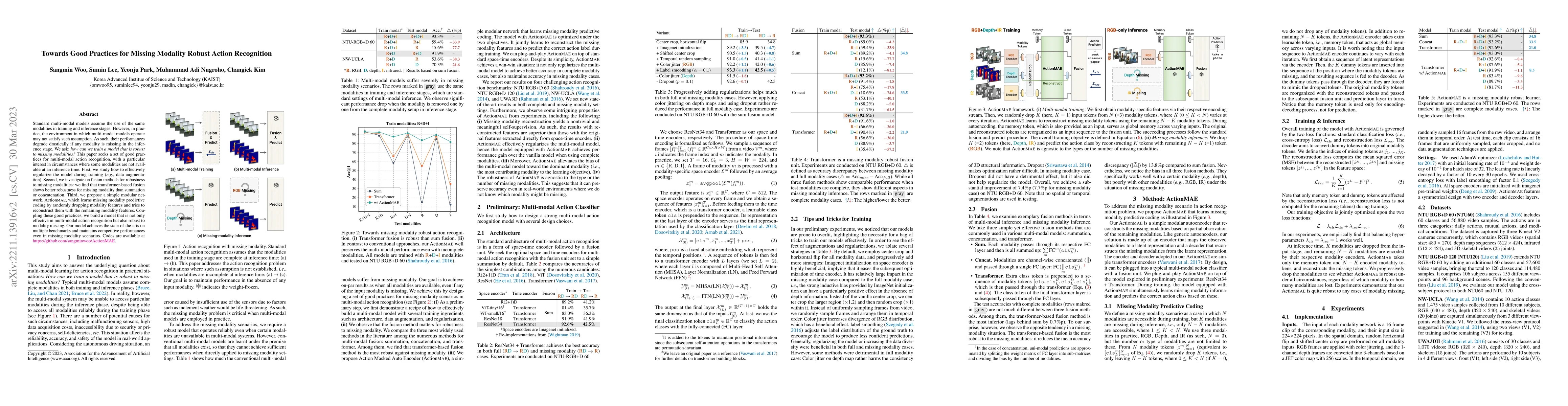 Thumbnail for Towards Good Practices for Missing Modality Robust Action Recognition