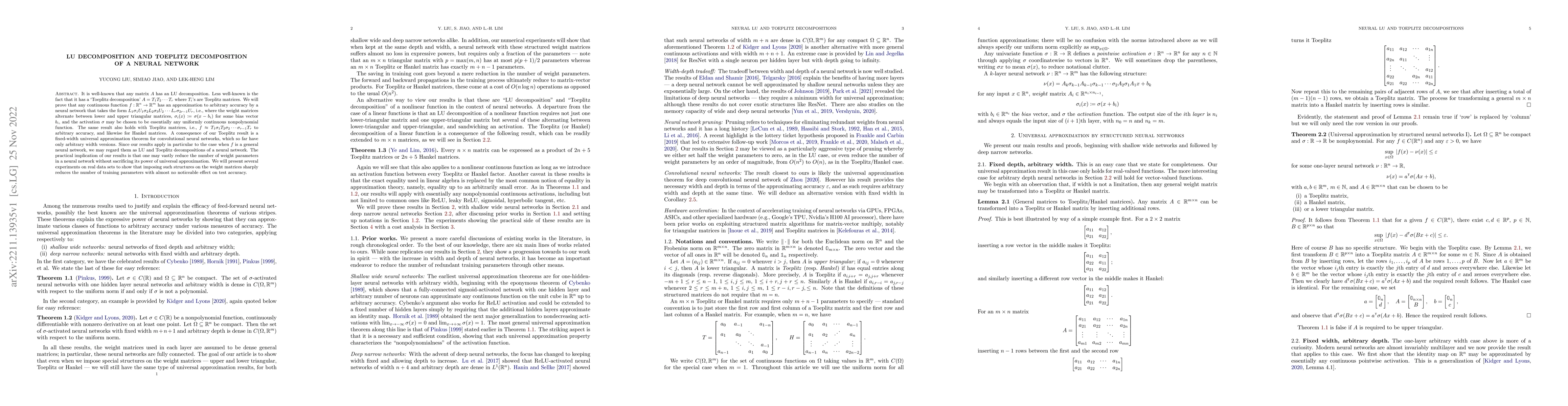 Thumbnail for LU decomposition and Toeplitz decomposition of a neural network