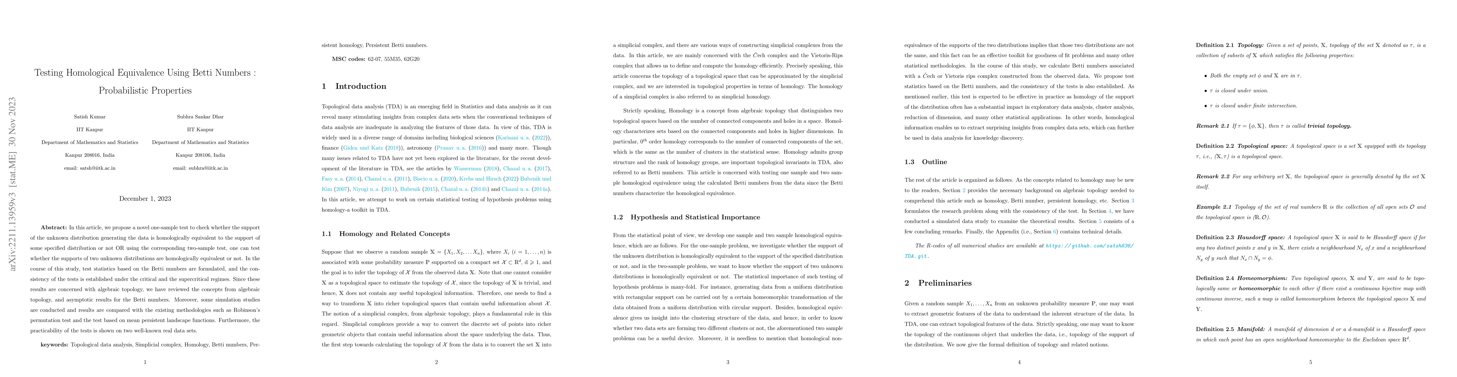 Thumbnail for Testing Homological Equivalence Using Betti Numbers