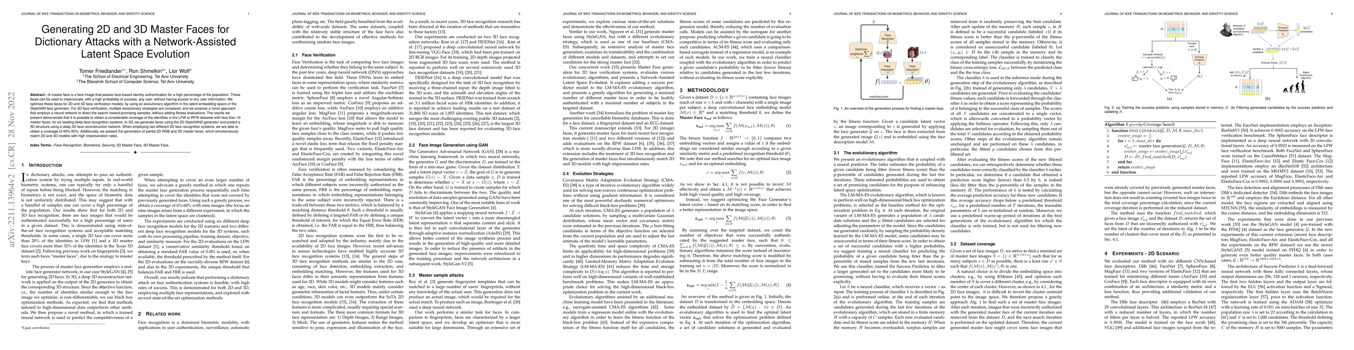 Thumbnail for Generating 2D and 3D Master Faces for Dictionary Attacks with a
  Network-Assisted Latent Space Evolution