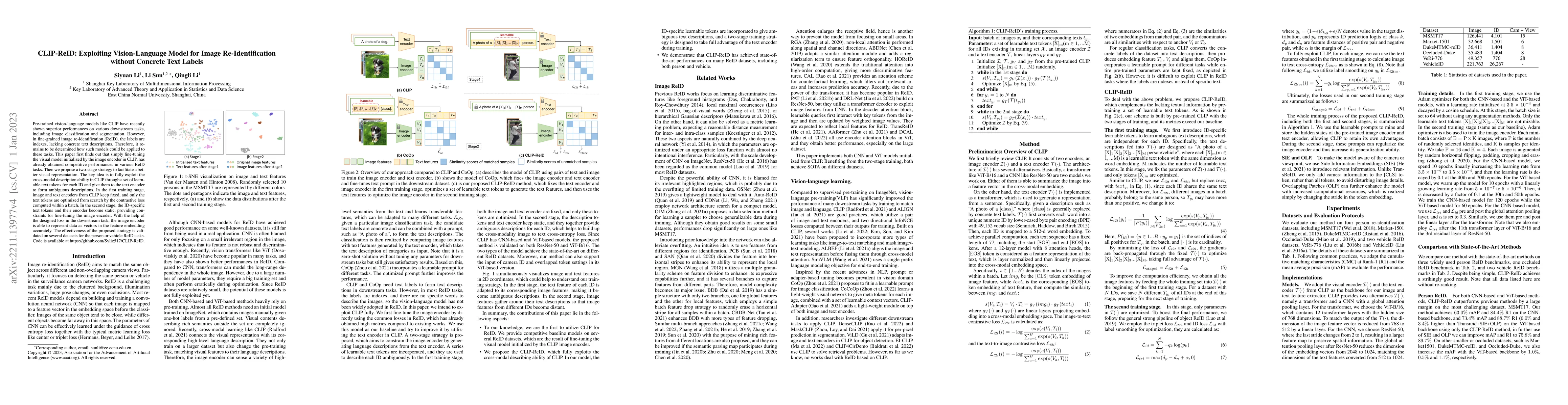 Thumbnail for CLIP-ReID: Exploiting Vision-Language Model for Image Re-Identification
  without Concrete Text Labels