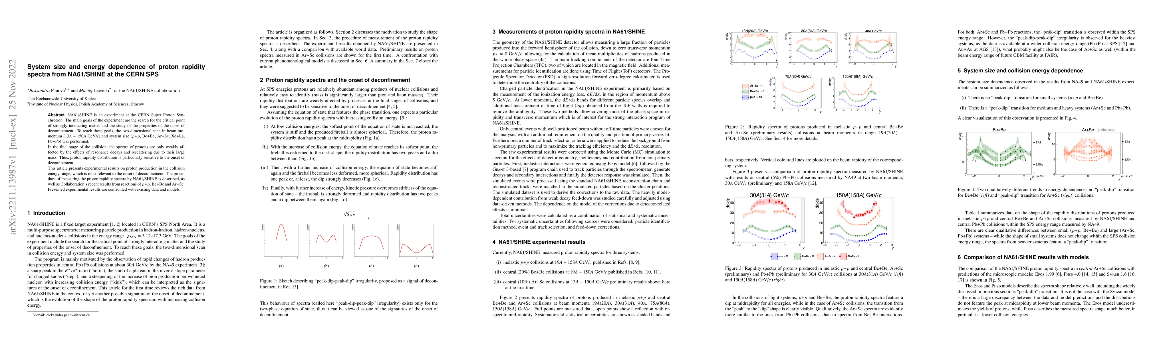 Thumbnail for System size and energy dependence of proton rapidity spectra from
  NA61/SHINE at the CERN SPS