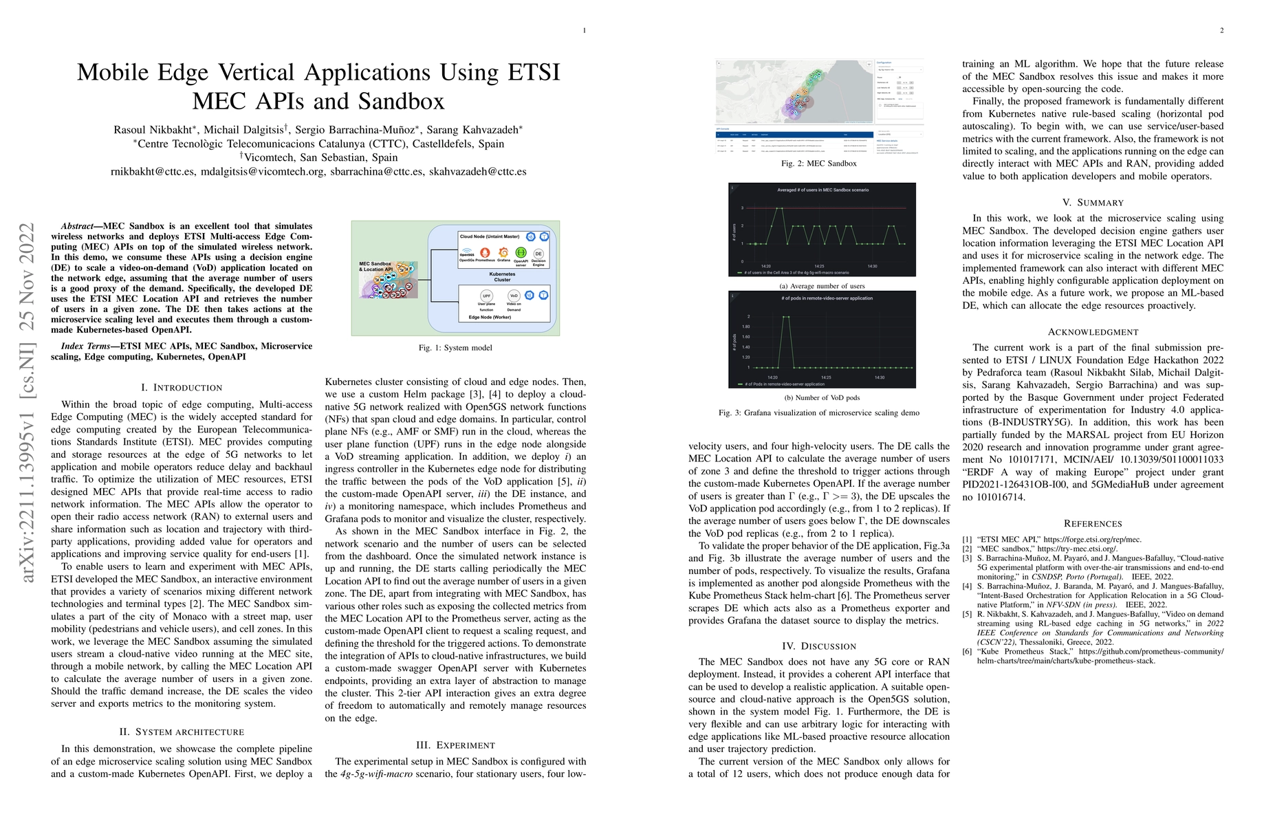 Thumbnail for Mobile Edge Vertical Applications Using ETSI MEC APIs and Sandbox