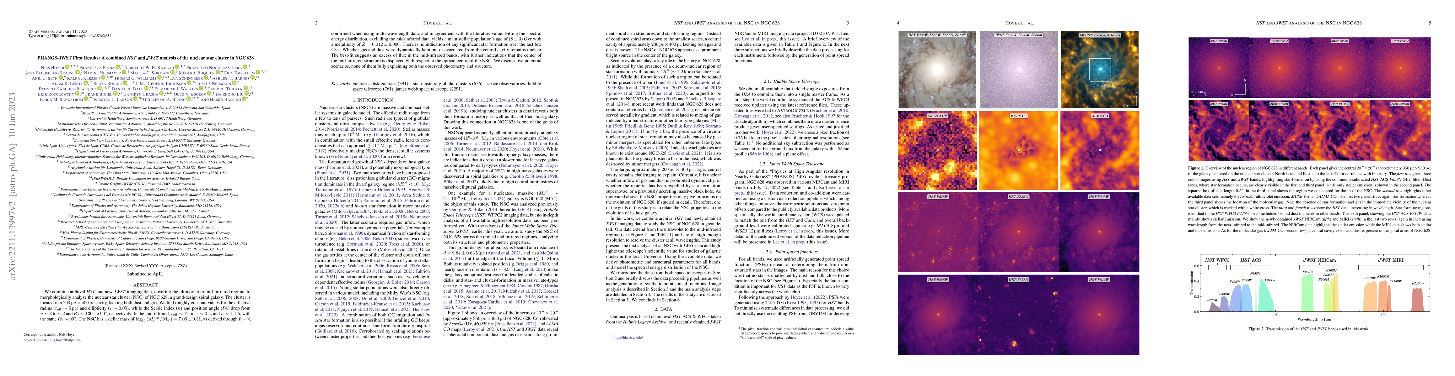 Thumbnail for PHANGS-JWST First Results: A combined HST and JWST analysis of the
  nuclear star cluster in NGC 628