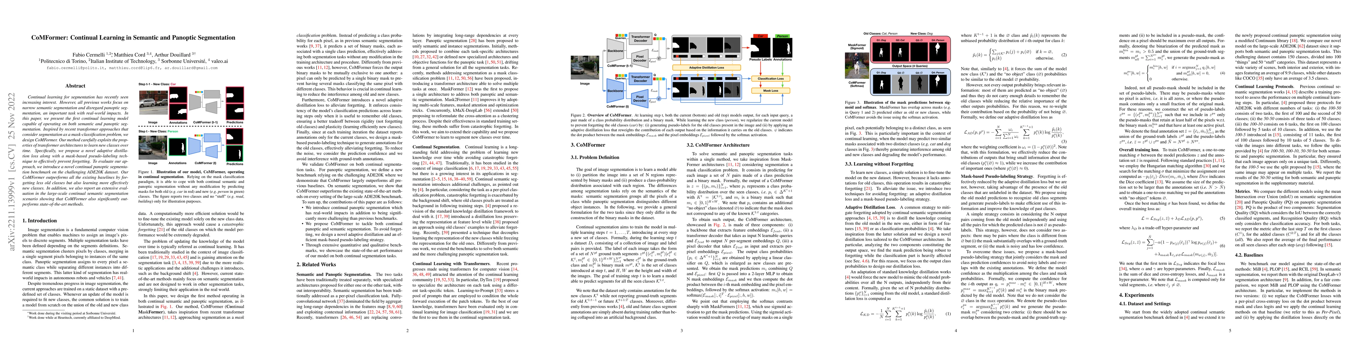 Thumbnail for CoMFormer: Continual Learning in Semantic and Panoptic Segmentation