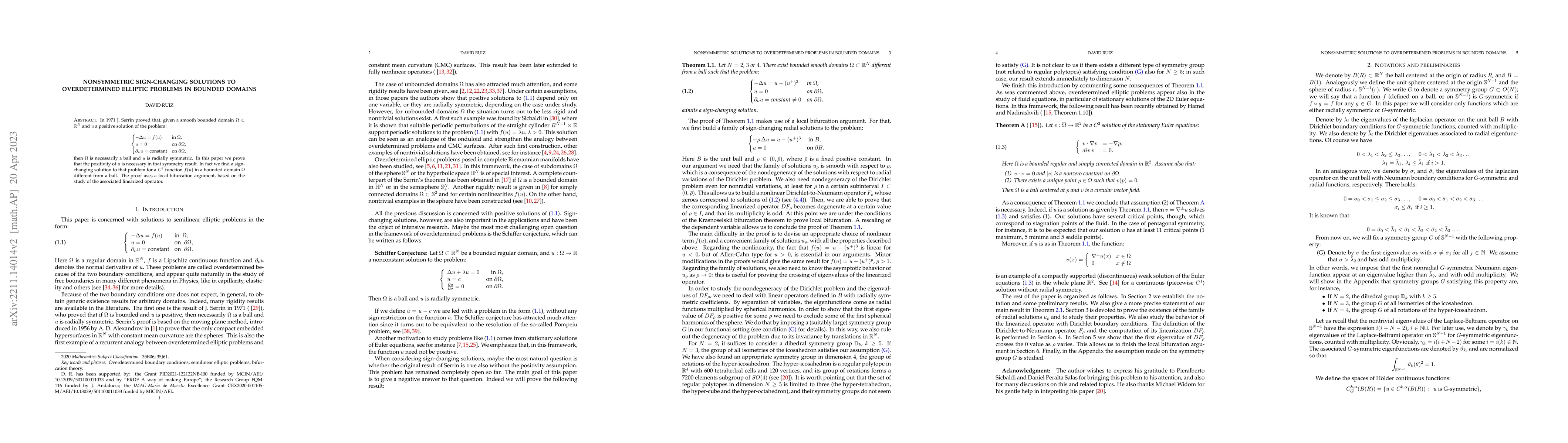 Thumbnail for Nonsymmetric sign-changing solutions to overdetermined elliptic problems
  in bounded domains