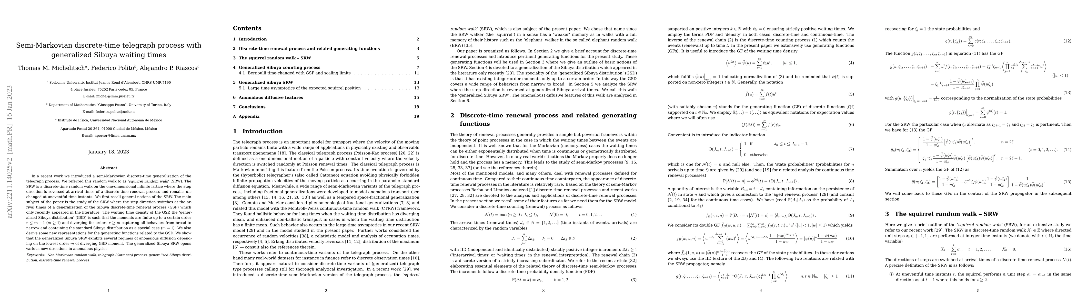 Thumbnail for Semi-Markovian discrete-time telegraph process with generalized Sibuya
  waiting times