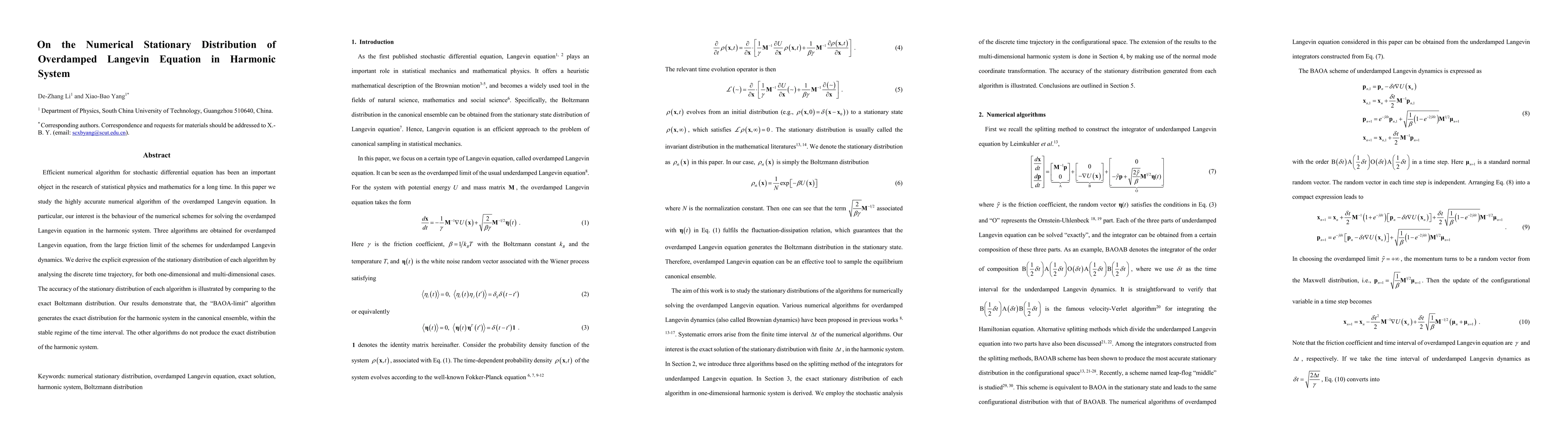 Thumbnail for On the Numerical Stationary Distribution of Overdamped Langevin Equation
  in Harmonic System