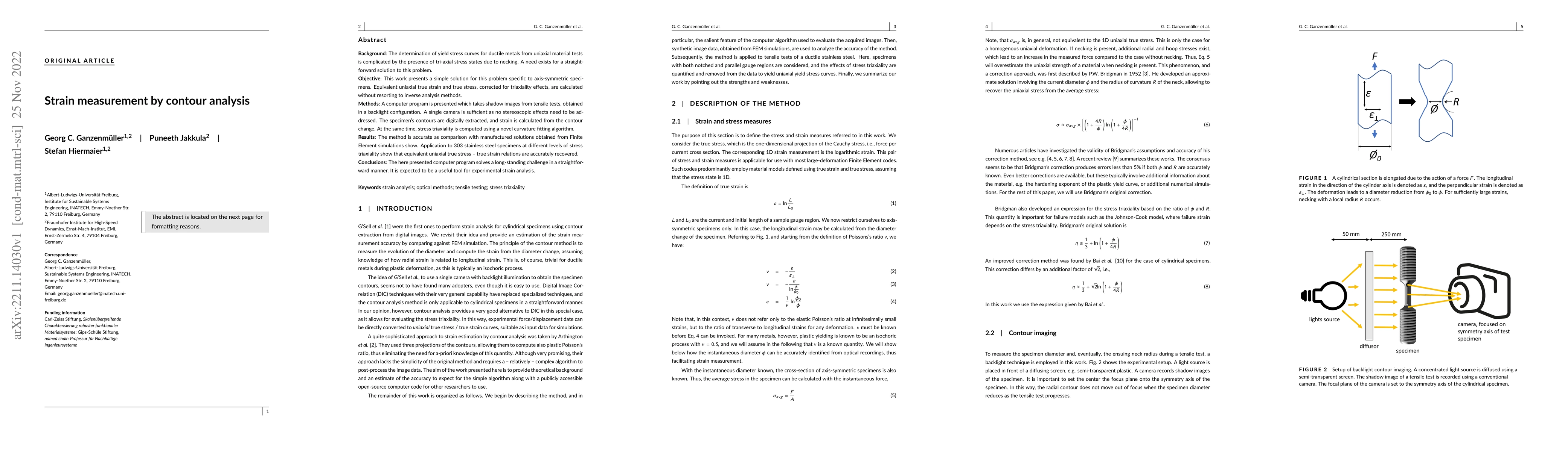 Thumbnail for Strain measurement by contour analysis