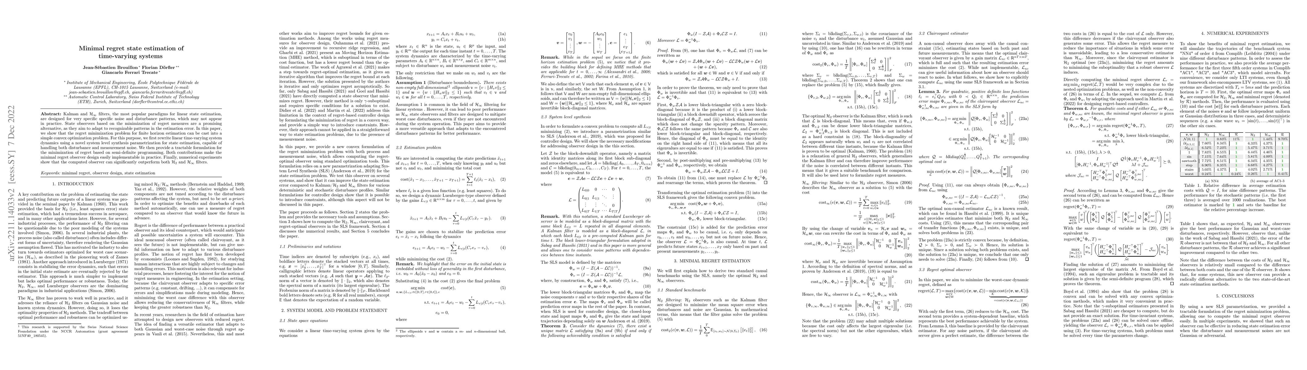 Thumbnail for Minimal regret state estimation of time-varying systems