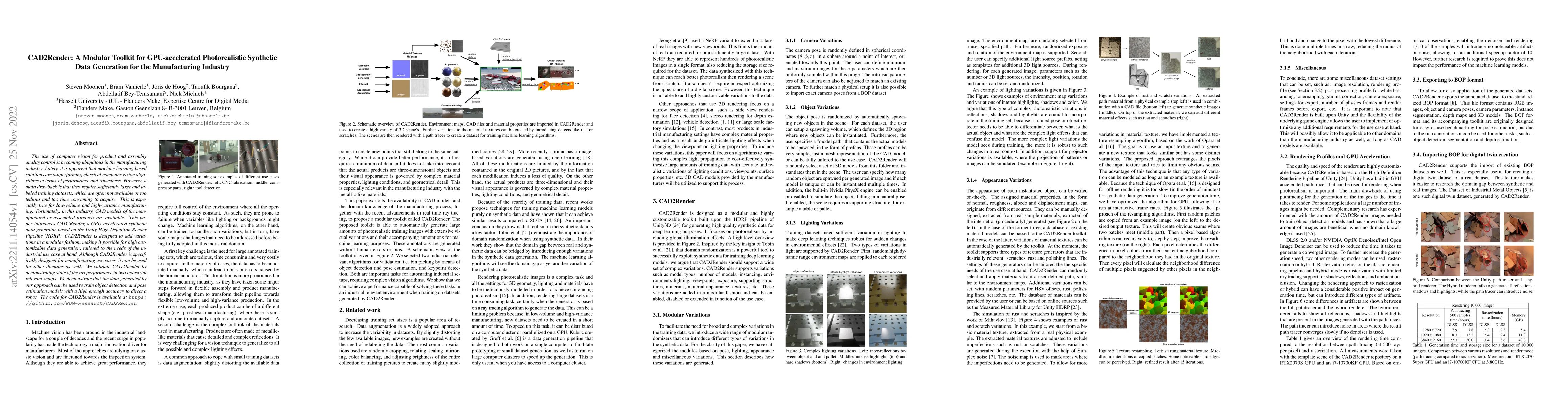 Thumbnail for CAD2Render: A Modular Toolkit for GPU-accelerated Photorealistic
  Synthetic Data Generation for the Manufacturing Industry