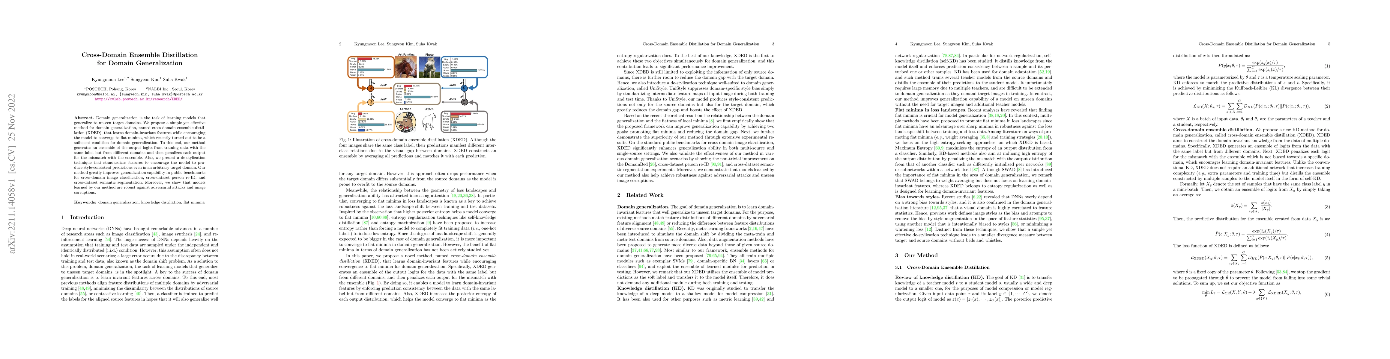Thumbnail for Cross-Domain Ensemble Distillation for Domain Generalization