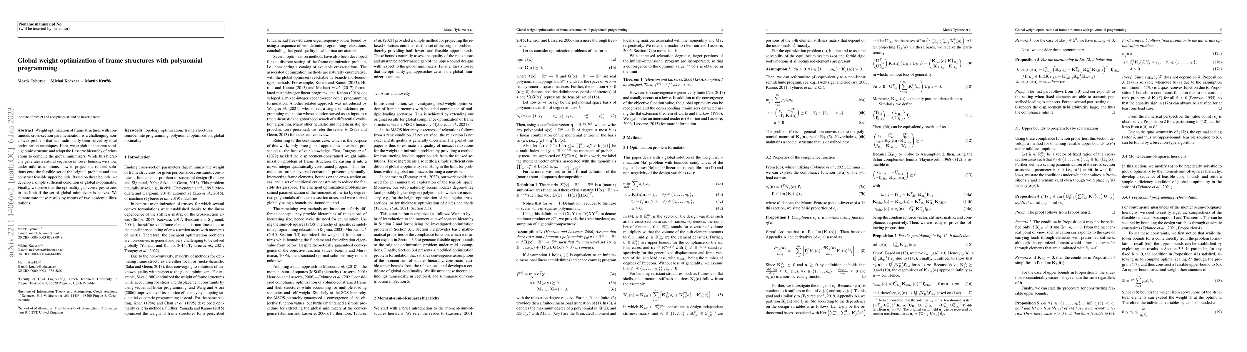 Thumbnail for Global weight optimization of frame structures with polynomial
  programming