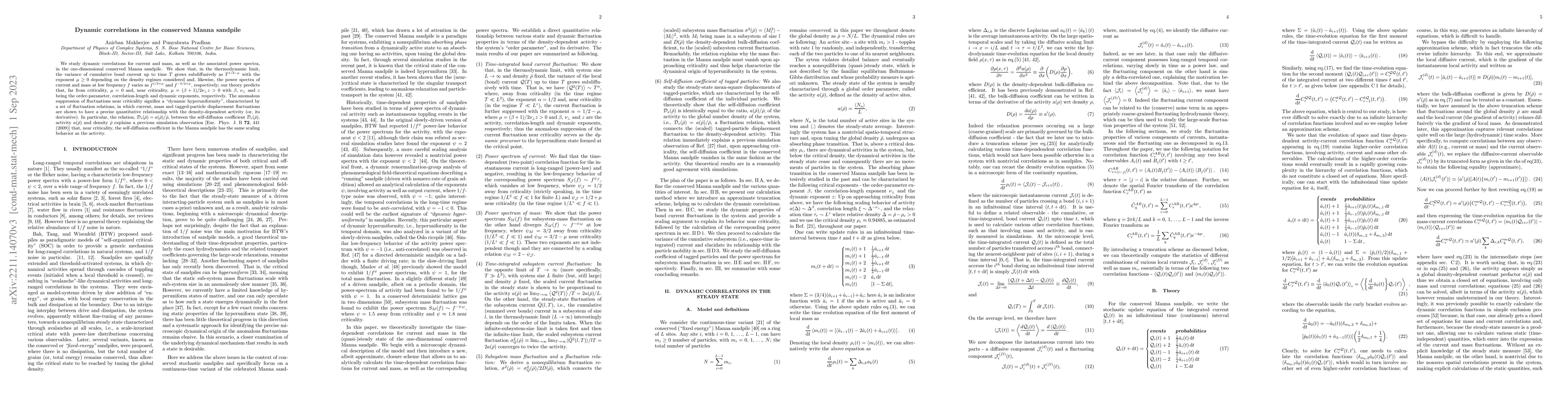 Thumbnail for Dynamic correlations in the conserved Manna sandpile